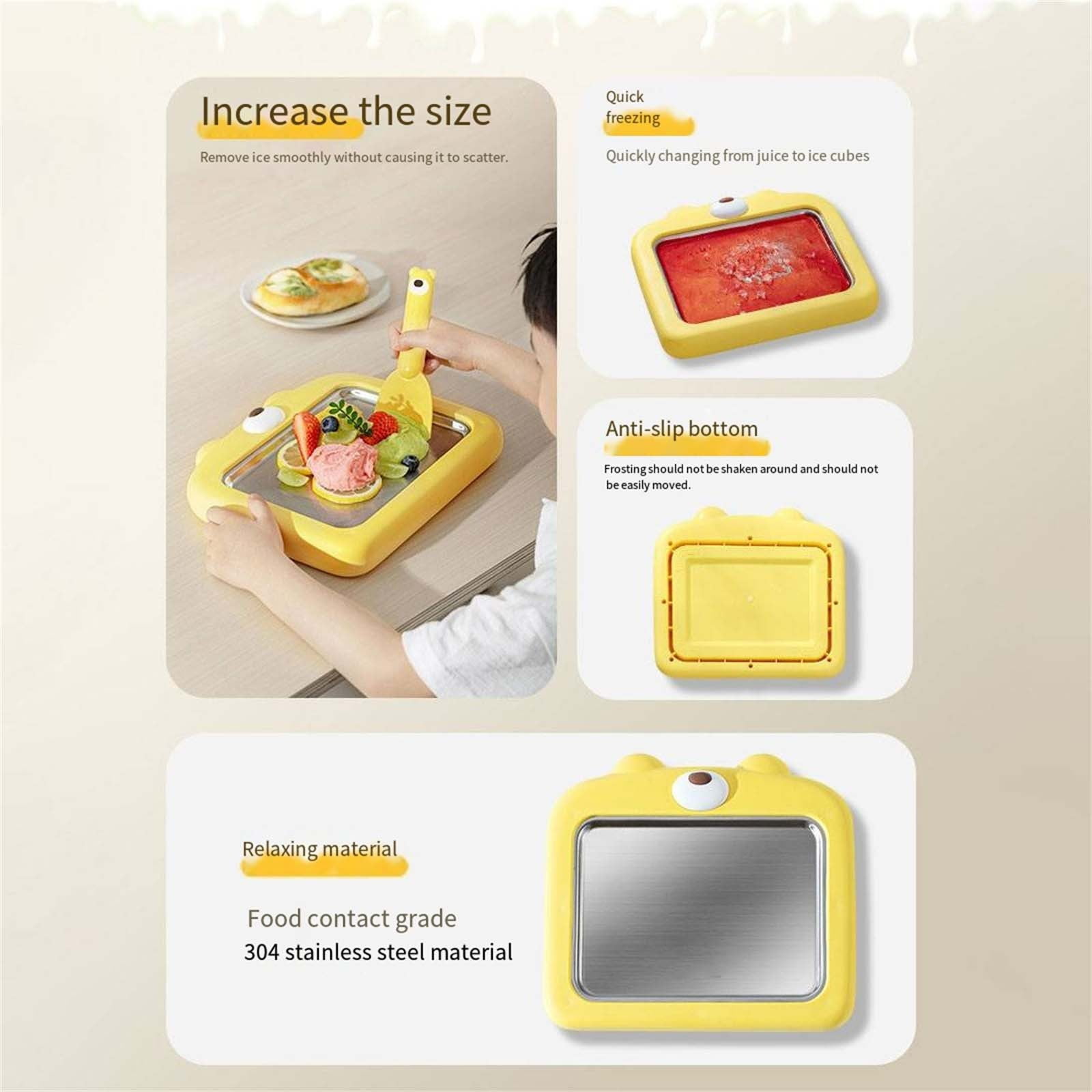at Home Rolled Ice Cream Maker Kit, Diy Instant Ice Cream Machine with Stainless Steel Cold Plate And Scrapers for Homemade Frozen Desserts, Family Fun, And Party Treats Ciozy