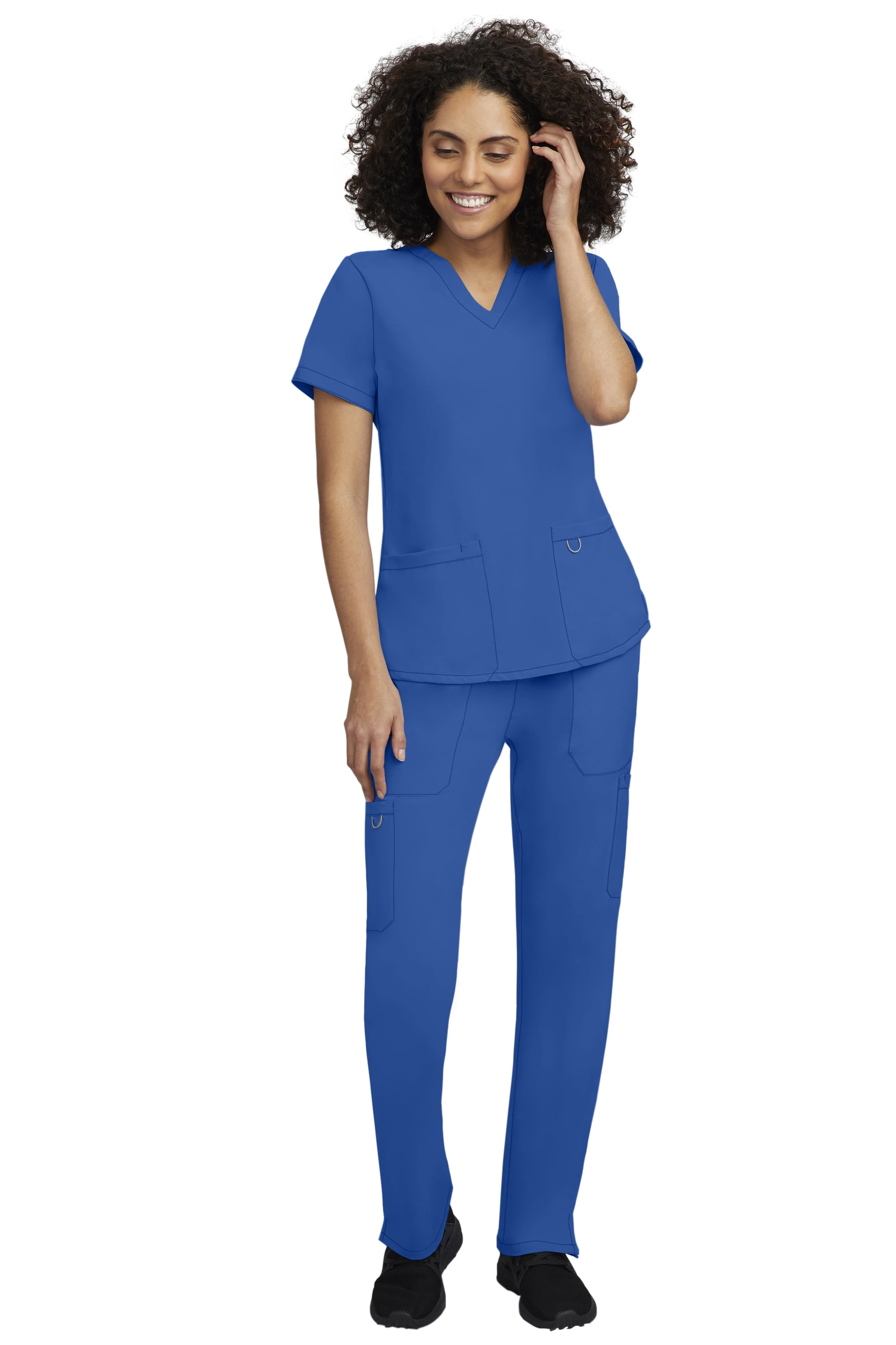 Stat Medical Wear 100200 Womens Scrubs Set 2 Pocket VNeck Scrub Top with 5 Pocket Drawstring