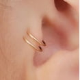 thumbnail image 5 of Double Nose Ring Hoop for Single Piercing Spiral Twist Nose Hoop for Women Girls Piercing Hypoallergenic Thin Tiny Hoops 9mm Right Side, 14K Rose Gold Filled 24 GA, 5 of 9
