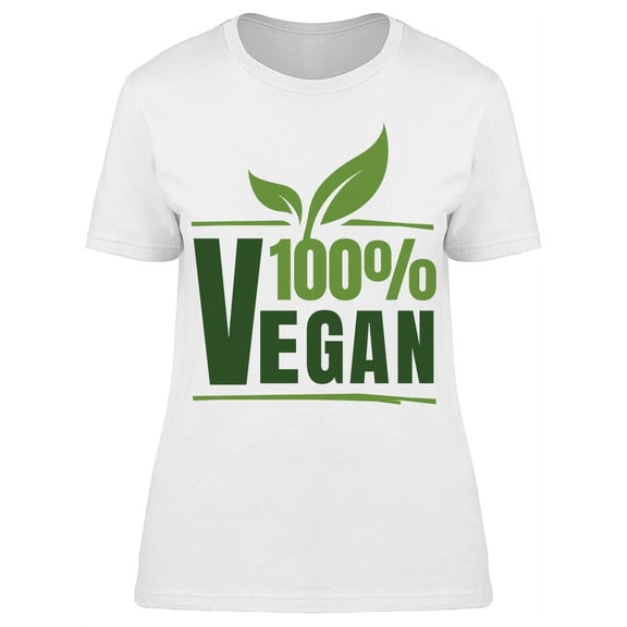 100 Percent Vegan Logo T-Shirt Women -Image by Shutterstock, Female Medium