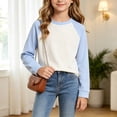 thumbnail image 2 of JUMEYU Girls T Shirt Girls Long Sleeve Tees Basic Crewneck Soft T-shirts Shirts for Girls Size 9-10 (Light Blue,9-10 Years), 2 of 5