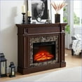 thumbnail image 3 of Electric Fireplace with Mantel, Freestanding Stacked Stone, 1400W Heater, Remote, LED Flame, Cherry | MDF, 3 of 15