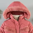 thumbnail image 5 of newwalpole Girl's Sherpa Long Winter Coat Thicken Warm Parka Durable Waterproof Puffer Ski Jacket Watermelon Red for Size 5-6 Years, 5 of 8