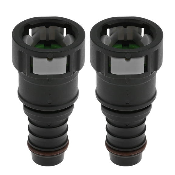 Unique Bargains 35/64" Fuel Line Quick Connector ID Hose for 5/8" SAE Male Connector Straight Push-On Connector Seal Fittings Plastic Black Gray 2 Pcs