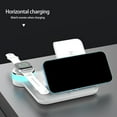 thumbnail image 4 of Wireless Charger Support Horizontal Vertical Colorful Lights Overcurrent Overvoltage Protection Luxury  Earphones Tool ABS 4 in 1 Wireless Charging Station for Travel, 4 of 10