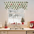 thumbnail image 2 of Christmas Tree Tie Up Valances Curtain, Hand Painted Cartoon Trees Linen Texture Adjustable Rod Pocket Short Window Treatment Tie Up Curtains Valances for Kitchen Living Room Bathroom 60x18 Inches, 2 of 9
