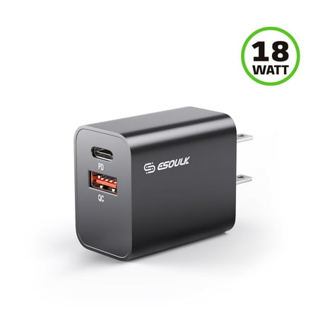 Compatible for Cloud Mobile Stratus C5 Elite Black 18W Fast Wall Charger PD USB C & USB A - Wall Charger Adapter Only