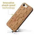 thumbnail image 3 of Case Yard Wooden Case Outside Soft TPU Silicone, Slim Fit Shockproof Wood Protective Phone Cover for Girls Boys Men and Women, Supports Wireless Charging Penguin Pattern Design case for iPhone-SE, 3 of 7