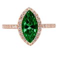 thumbnail image 7 of Halo Engagement Ring for Women - 2.38ct Simulated Emerald in 14K Rose Gold Promise Ring, 7 of 7