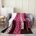 thumbnail image 1 of Erosebridal Zebra Leopard Print Sherpa Blanket, Rectangle Geometric Fuzzy Blanket Throw, Animal Decorative,, 1 of 5