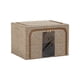 thumbnail image 2 of Caja de Almacenamiento de Tela Oxford Apilable Transparente con Estructura de Acero, Organizador de Ropa Plegable con Ventana Frontal, 40x30x20cm, 1 Unidad Gris/Café, 2 of 7