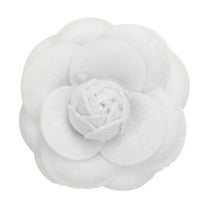 Uxcell Vintage Camellia Flower Brooches Handmade Fabric Flower Pins Floral Corsage for Women White