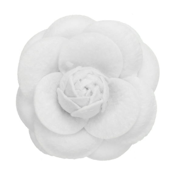 Uxcell Vintage Camellia Flower Brooches Handmade Fabric Flower Pins Floral Corsage for Women White