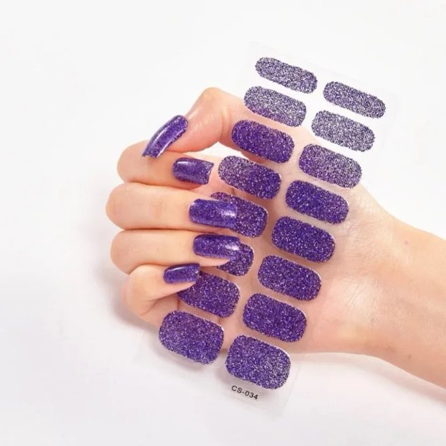 Envoltura de uñas de Gel semicurado UV de 16 puntas, pegatina de envoltura de uñas de Color puro 5D, pegatina de Gel de lámpara UV de cubierta completa