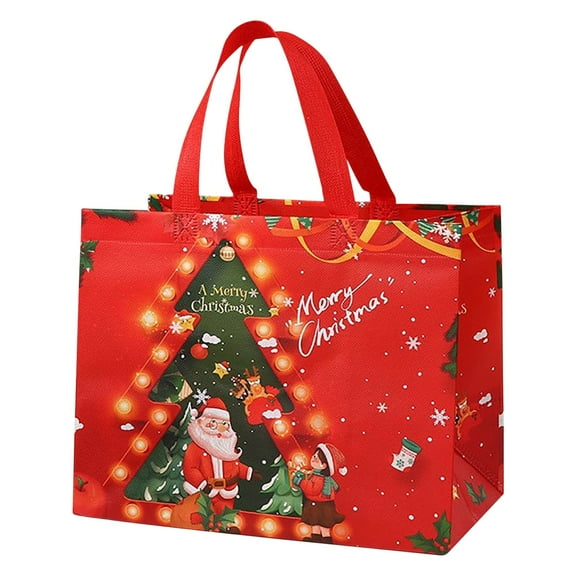 Gnwei Christmas Gift Bags - Non-Woven Reusable Holiday Gift Bags with Handles, Jumbo Xmas Tote Bags for Christmas Party, Gift Wrapping, New Year Favors & Decorations