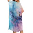 thumbnail image 4 of HELLHERO High Quality Fabrics Long Kimono Swimsuit Cover Up for Vacation Loose Free Size Bathing Suit Cover Up Colored Notes, 4 of 6
