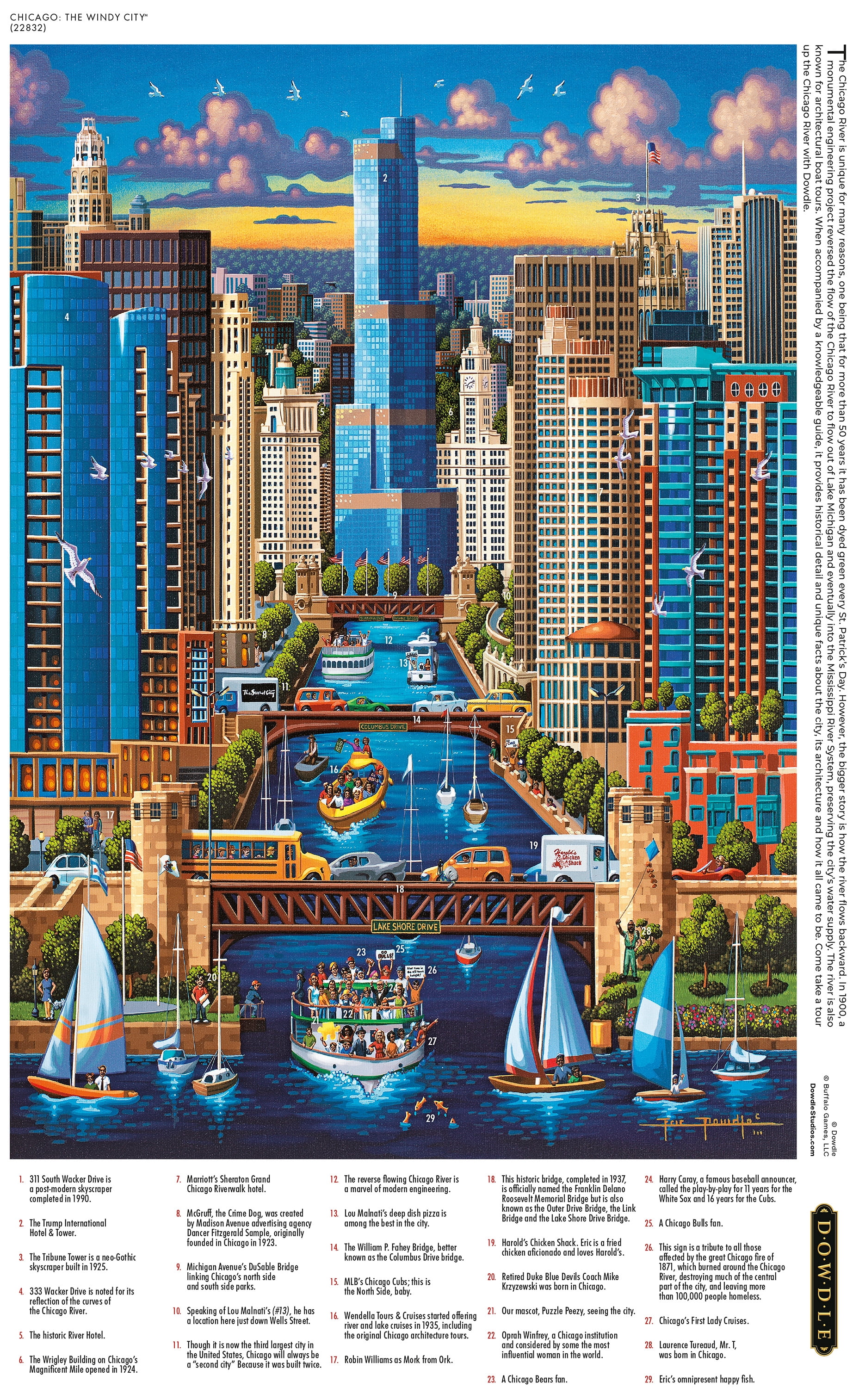 Buffalo Games Chicago the Windy City 300-Piece Interlocking Jigsaw Puzzle for Adults Ages 14+