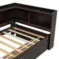 thumbnail image 4 of Wood Daybed Sofa Bed with Bookcase Storage and Two Drawers,USB Charging Ports Daybed for Living Room, Bedroom & Guest Room (Espresso), 4 of 8