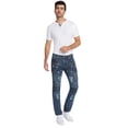 thumbnail image 5 of Mens Slim Fit Distressed Moto Zipper Cargo Jeans by Trillnation, 5 of 5
