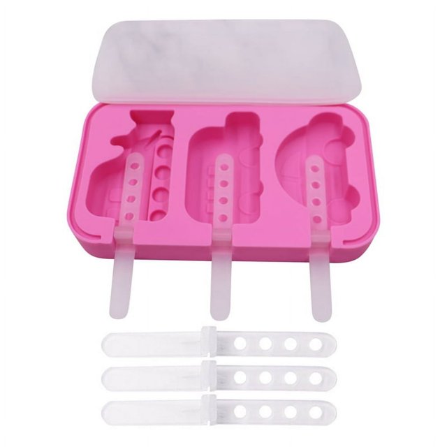 Silicone Popsicle Mold Cartoon Ice Lolly Mould With 6 Sticks Stackable And Reusable Cartoons Cute Cream Moulds