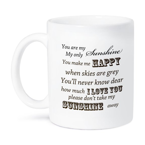 3dRose, You Are My Sunshine- Word Art- Vintage Song, 15oz Mug