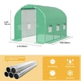 thumbnail image 4 of Dextrus 10x6.5x6.5ft Large Walk-in Metal Greenhouse with Zipper Door for Plant Gardening, Green, 4 of 4