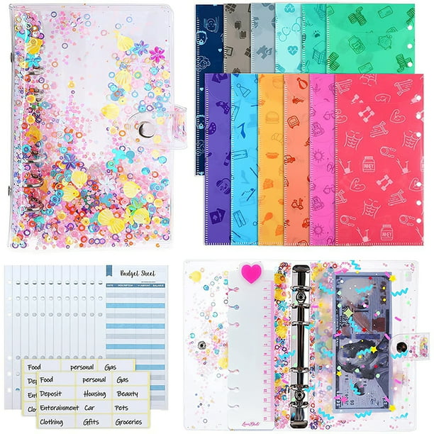 Cuaderno Con Clip De Página, Cuaderno De Hojas Sueltas Recargables, Cuaderno Planificador De Presupuesto Con 12 Sobres De Efectivo, 12 Hojas De Presupuesto Para El Hogar, La Oficina Y La Escuela Yuarrent EL008752-00