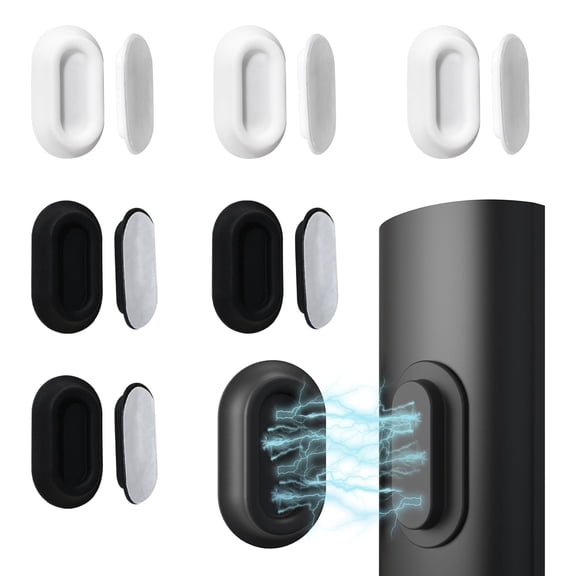 Style-Carry 6 Pairs Silicone Magnetic Remote Control Holder Black White Wall Mount Organizer for Home Office TV