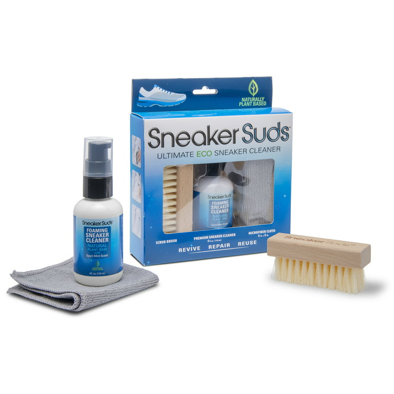Sneaker Suds Sneaker Cleaning Kit All Natural Shoe Care Set with Brush &  Cloth, 4 Oz