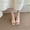 Beige, variant on Women's Square Open Toe Strappy Kitten Heels Slip On Knotted Heels Backless Mid Heeled Sandals for Party Dress Casual White 7.5(40)