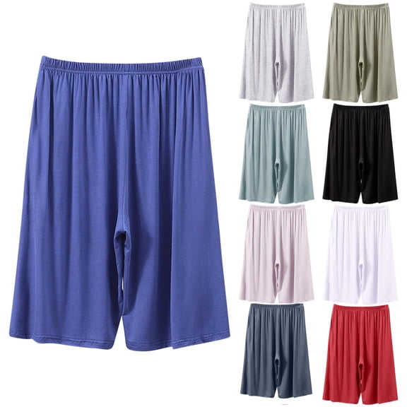 Antinious Men Solid Soft Breathable Loose Summer Half Shorts Pants Sleep Shorts