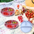 thumbnail image 2 of Plato de silicona para comedor, vajilla para cena infantil, para niños pequeños, adultos, cuencos para comer lavables, vajilla reutilizable para el hogar, azul seitruly BA000329-04, 2 of 6