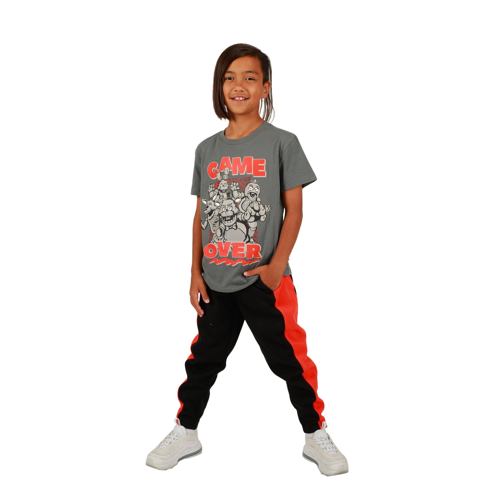 Youth Boys Five Nights at Freddy's 3 pc Hoodie T-Shirt Jogger T-shirt combo-Large