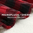 Sunbeam Microplush Sherpa Electric Heated Throw Blanket, Red and Black