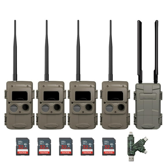 Cuddeback CuddeLink Wireless, 3rd Gen (4-pack) Bundle with Home Camera Starter Kit