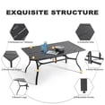 thumbnail image 5 of Nuu Garden 7-Piece Outdoor Dining Set, Outdoor Table and Chair Set with Umbrella Hole, Padded Textilene Dining Table Set, All Weather Outdoor Table and Chairs for 6, Swivel Design, Light Gray, 5 of 10