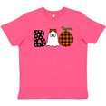 thumbnail image 3 of Inktastic Boo Halloween Ghost and Plaid Pumpkin Youth T-Shirt, 3 of 5