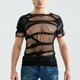 thumbnail image 4 of Hfnxid Boxer Briefs,Men's Sexy Solid Color Short Sleeved Mesh With Straps Fishing Net Sexy Lingerie Top, 4 of 4