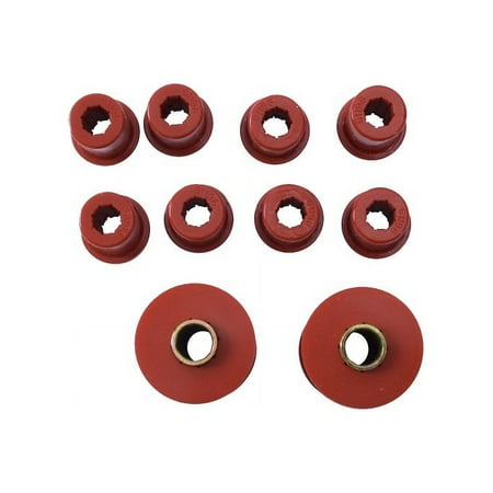 Rugged Ridge by RealTruck | 18365.01 Suspension Leaf Spring Bushing Kit, Rear, Red; Compatible with 1976-1986 Jeep CJ5/CJ7/CJ8