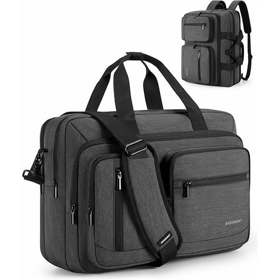 3 In 1 Laptop Bag for Men, Computer Briefcase 17.3 Inch Laptop Water-Repellent Shoulder Bag, Computer Bag Business Travel Office, Black