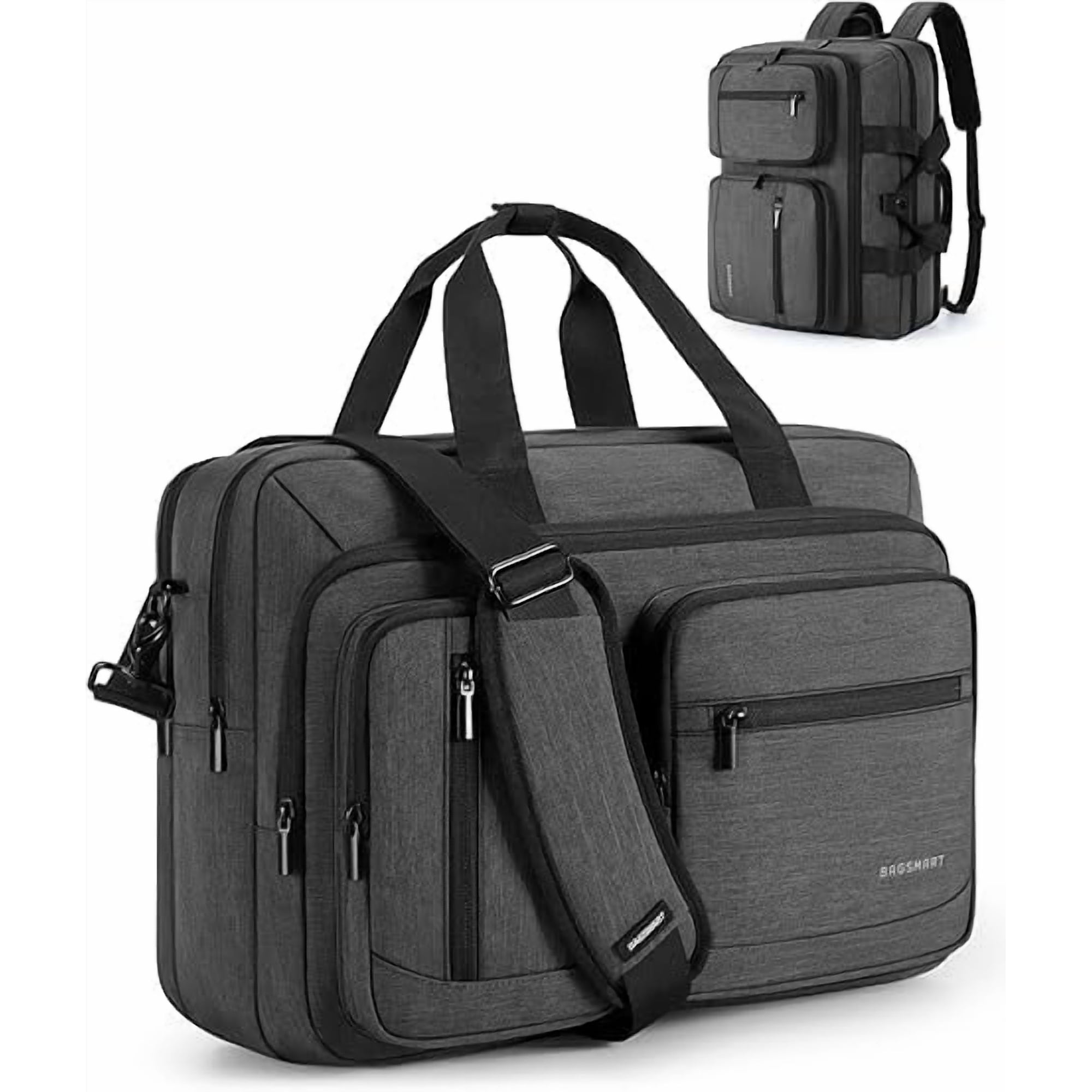 3 In 1 Laptop Bag for Men, Computer Briefcase 17.3 Inch Laptop Water-Repellent Shoulder Bag, Computer Bag Business Travel Office, Black