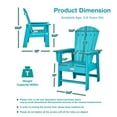 thumbnail image 4 of Costway Patio Kids' Adirondack Chair Seat Weather Resistant for Ages 3-8  Turquoise, 4 of 7