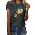 thumbnail image 1 of Camisetas de cuello redondo para mujer Camisetas con estampado de animales Camisetas de manga corta Blusa Tops Fridja  gope2100, 1 of 5