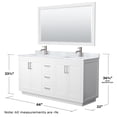 thumbnail image 6 of Wyndham Collection Miranda 66" Plywood Double Bathroom Vanity in White/Nickel, 6 of 7