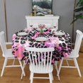 thumbnail image 2 of Pink Leopard Pattern Round Tablecloth 60"x60",Wrinkle Wipeable Table Cloth for Kitchen Dining Room Picnic Patio Party, 2 of 6