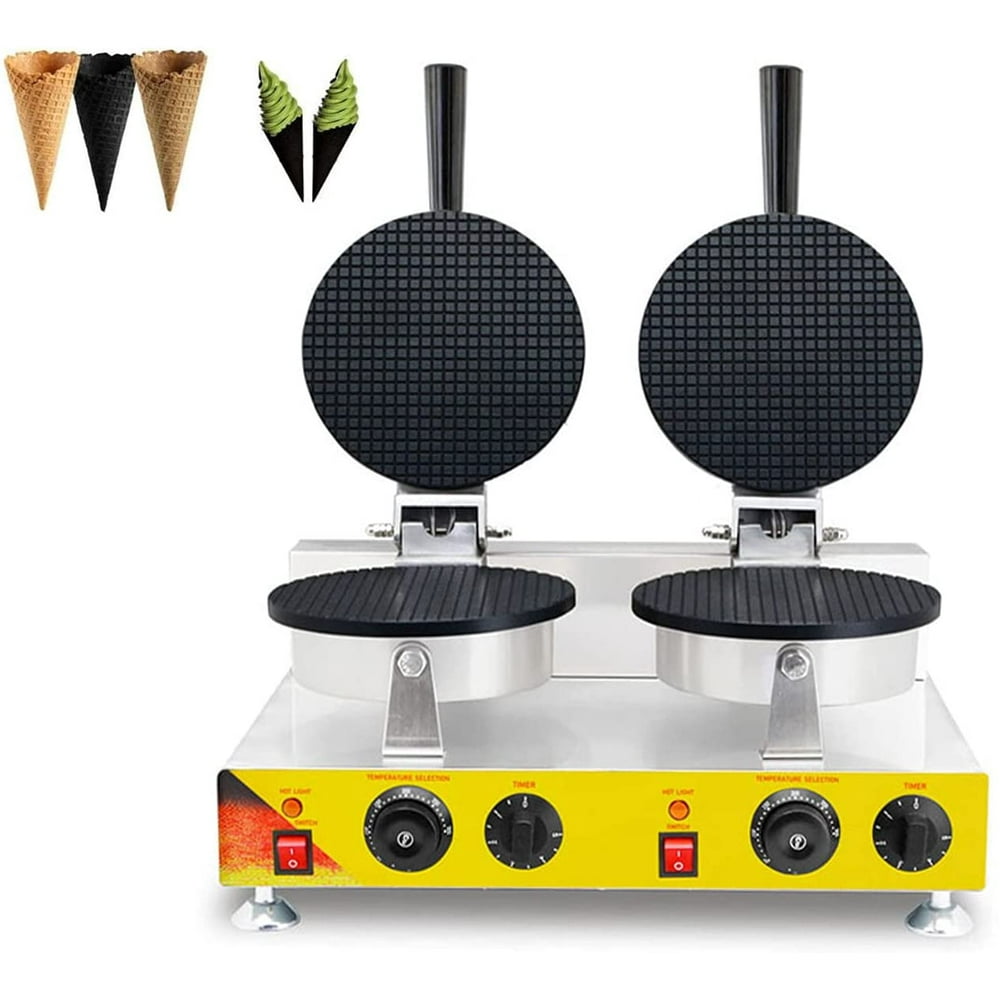 INTBUYING Double Station Ice Cream Cone Maker Machine Electric Egg Roll