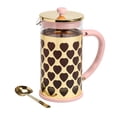 thumbnail image 1 of Paris Hilton - Cafetera de prensa francesa con cuchara medidora en forma de coraz&oacute;n, juego de 2 piezas, 8 tazas o 34 onzas, rosa, 1 of 5