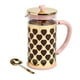 thumbnail image 1 of Paris Hilton - Cafetera de prensa francesa con cuchara medidora en forma de coraz&oacute;n, juego de 2 piezas, 8 tazas o 34 onzas, rosa, 1 of 5