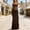 Coffee, variant on Women's Sexy Lace Maxi Dress High Split Spaghetti Strap Backless Wedding Guest Formal Dresses, Mother of The Bride Dresses(Black,L)