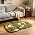 thumbnail image 7 of Eolstice Irregular Floral Doormat, Green Flocked Non Slip Rug, Washable Absorbent Entrance Mat, Front Door Home Entryway Floor Carpet, 7 of 7